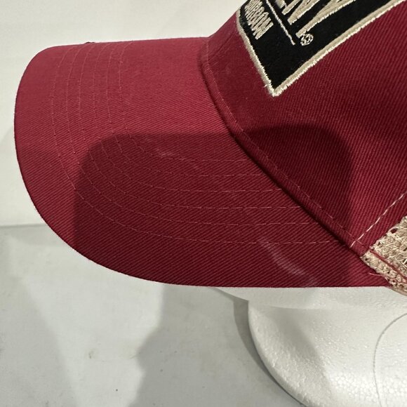 Larceny Bourbon Hat Cap Snap Back Red Tan Trucker Mesh Whiskey Advertising Mens - Picture 4 of 9